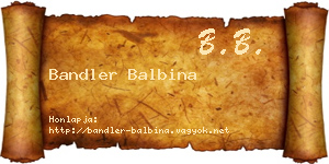 Bandler Balbina névjegykártya